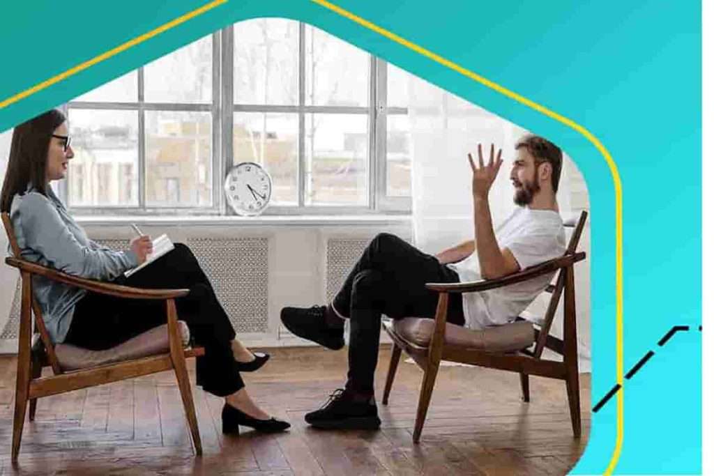 مراجع کننده و مشاور درحال صحبت کردن