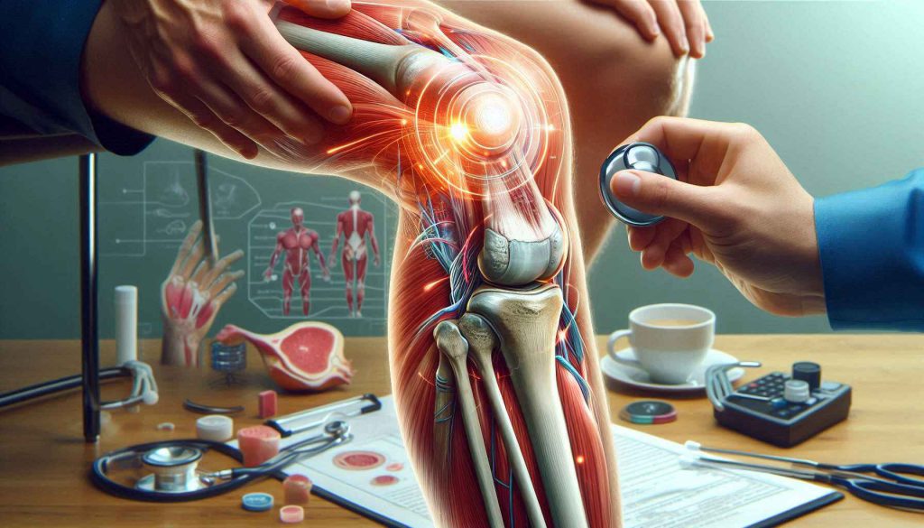 پزشکی که بعد از جراحی درحال بررسی زانو است