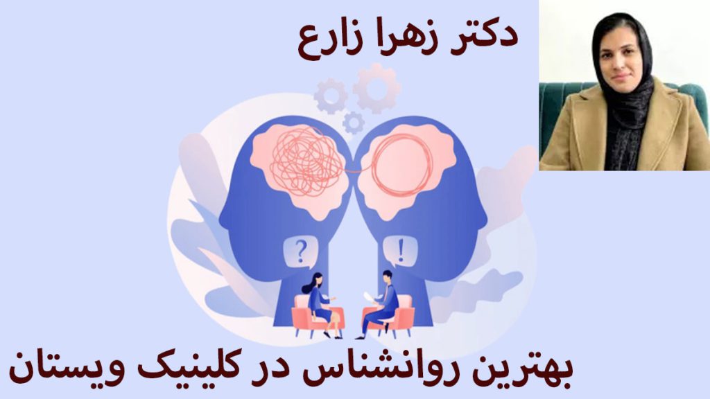 تصویری کوچک از دکتر زارع روی پس زمینه تصویری انیمشنی از مغز انسان